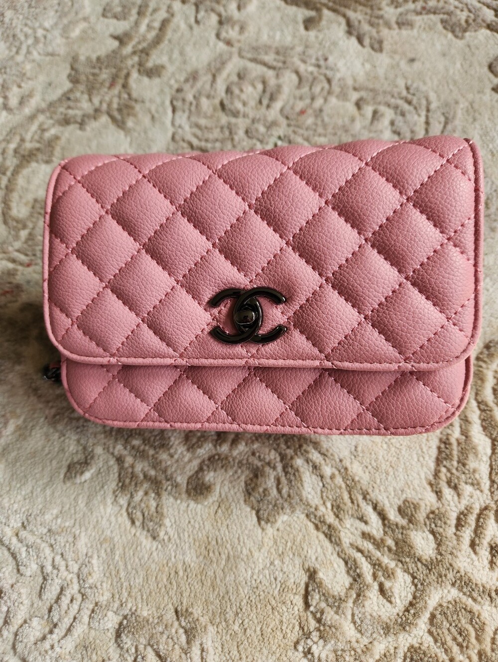 Quilted Pink Wallet Card Case